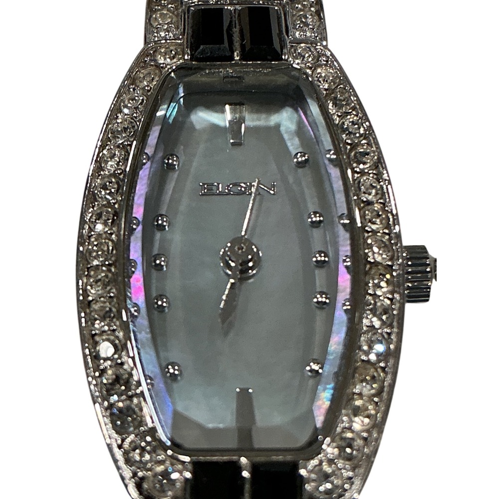 Elgin Women's Silver-tone Watch Sapphire Crystal Accents New Battery